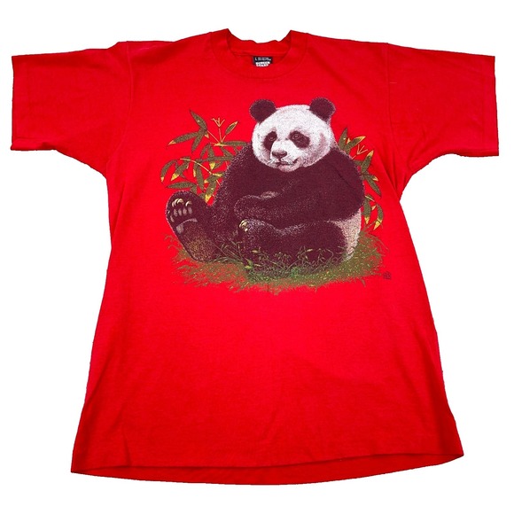 Screen Stars Best Other - Vintage Nature Shirt Men Large Red Panda Bear Tee Single Stitch 90s Screen Stars